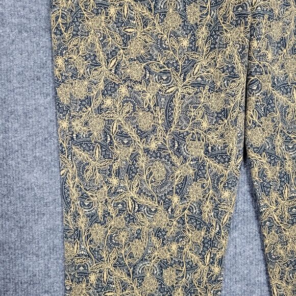 SOFT SURROUNDINGS 2DU27 Tan Blue Floral Medallion Superla Stretch Pants SIZE XS - Picture 4 of 11